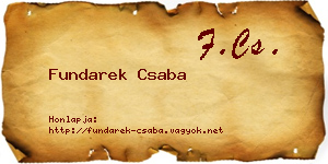 Fundarek Csaba névjegykártya